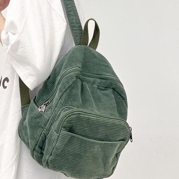 Fashionable Classic Small Corduroy Women's Backpack - Picture 1 of 3